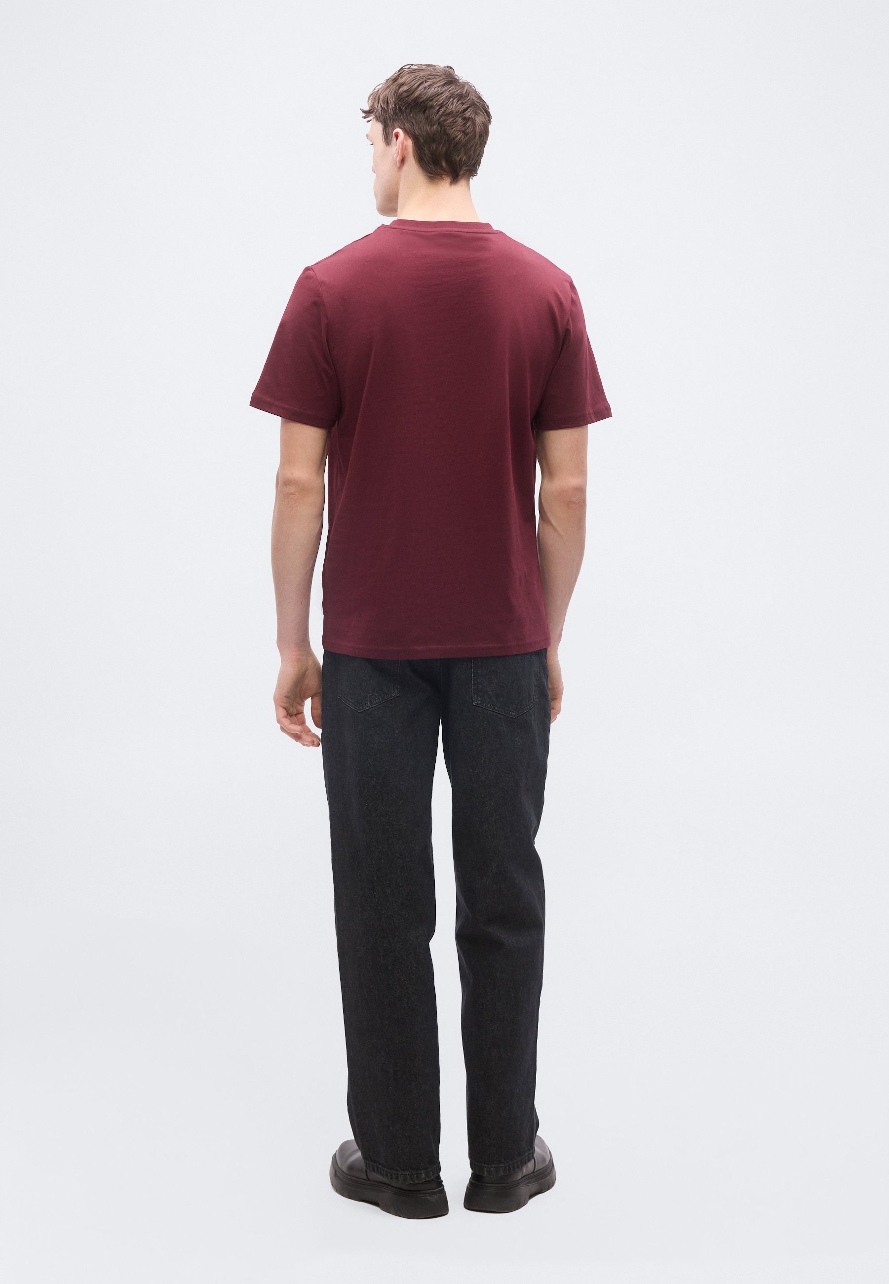 Les Deux CORE CONTRAST - Basic T-shirt - chocolate truffle red