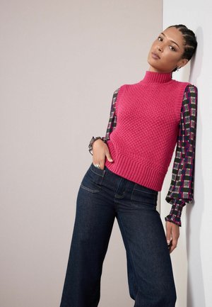 REGULAR FIT - LAYER LOOK TANK  - Svetrík - bright pink