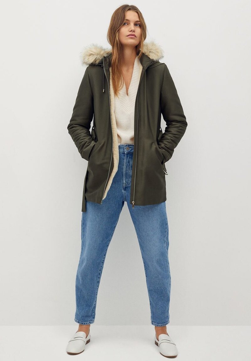 Mango Hours Parka Khaki Zalando Co Uk
