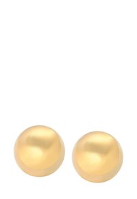 Goldfarbene, kugelförmige Ohrringe mit einer glatten, glänzenden Oberfläche. Das Design weist eine klassische, minimalistische Form ohne zusätzliche Akzente auf.