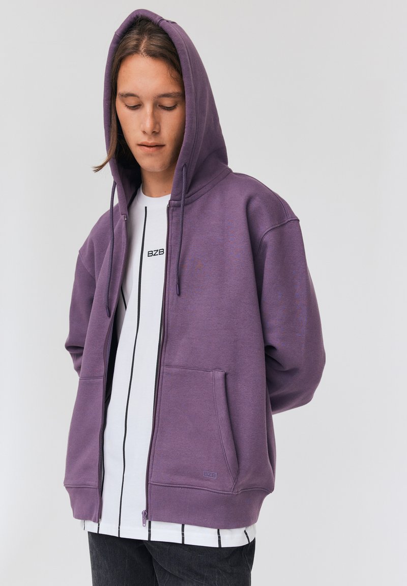 BZB BASIQUE - Sweat zippé - violet