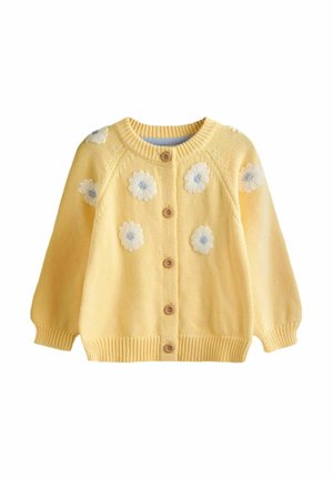 REGULAR FIT - DAISY EMBROIDERED - Strickjacke - light yellow