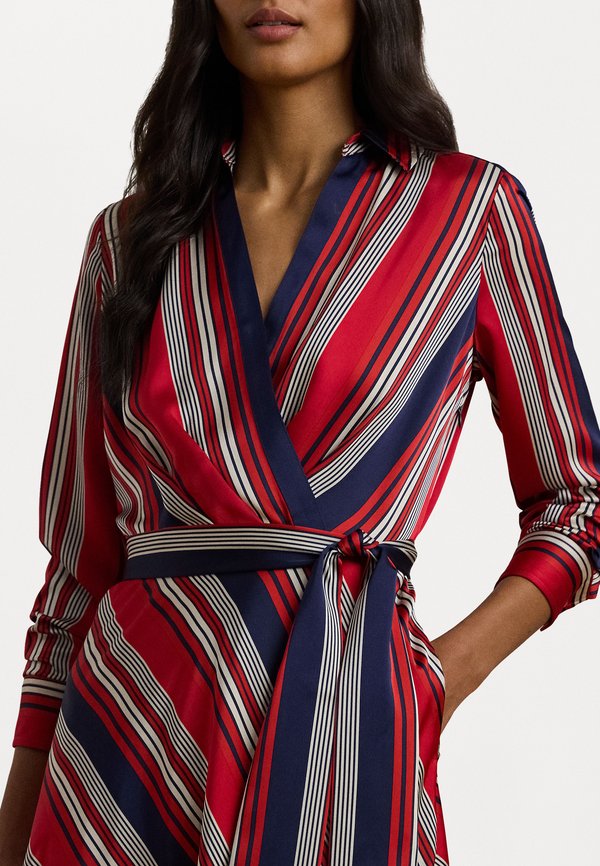 STRIPED CHARMEUSE MIDI DRESS - Day dress2