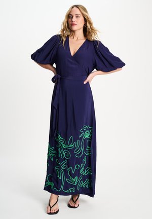 POM Amsterdam, DRESS - BEACH VIBES TAPE NIGHT BLUE - Maxi-jurk - blue
