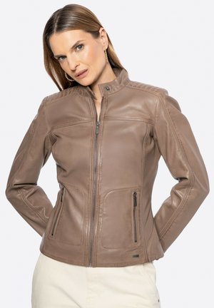Leather jacket - beige