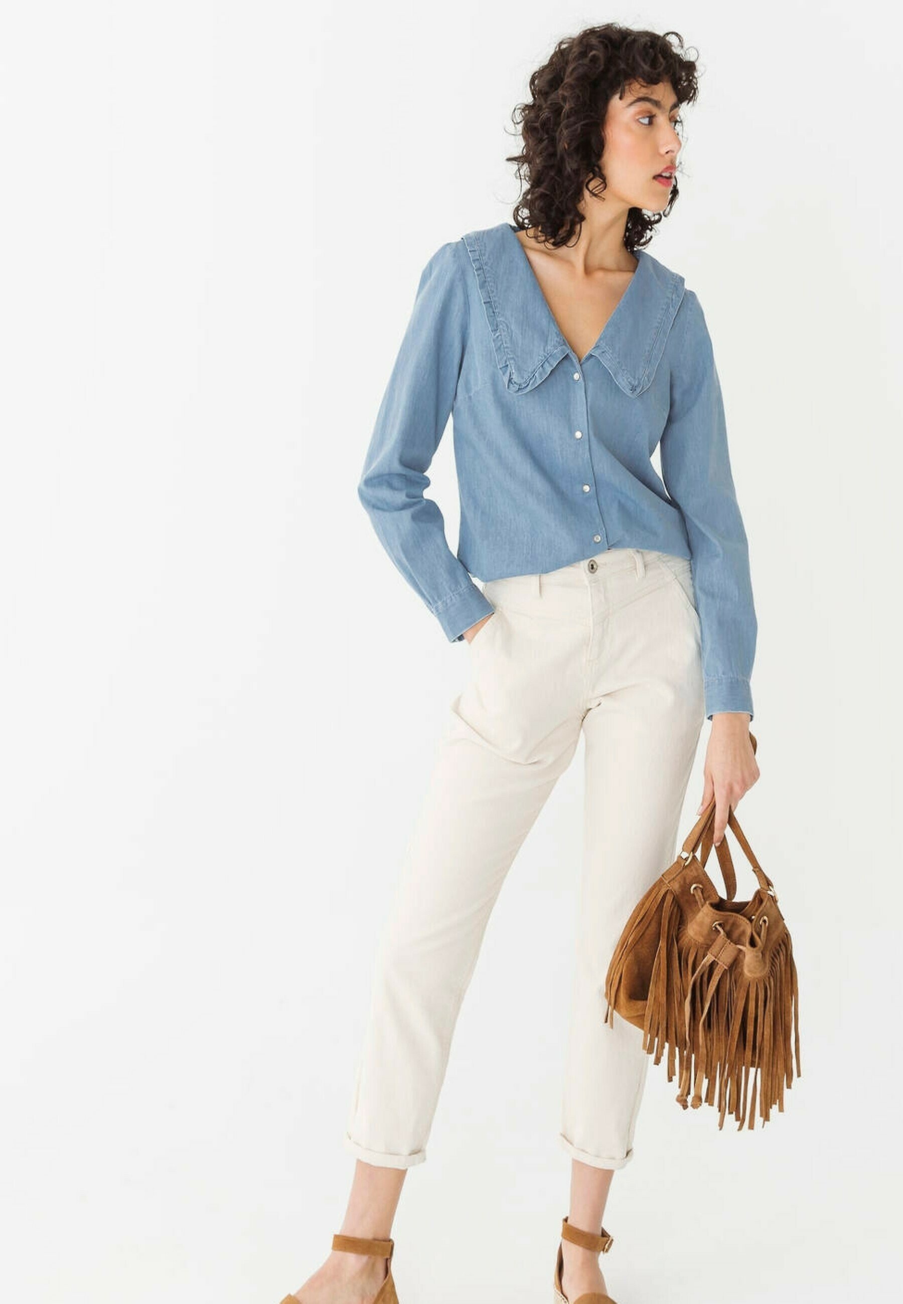 Promod Chemisier - jean clair/denim bleu gris - ZALANDO.FR