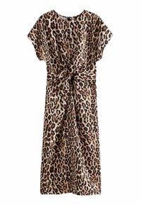 Next TWIST WAIST SHORT SLEEVE PETITE - Vestito lungo - leopard animal print