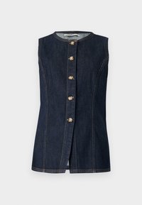 Tie-Back Denim Vest - Top - rinse wash