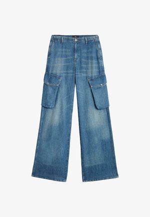 7 for all mankind, 7 FOR ALL MANKIND WIDE LEG FIT JEANS CARGO LOTTA - Arbejdsbukser - mid blue