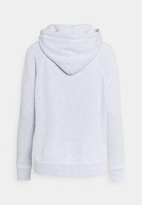 Felpa con cappuccio grigio chiaro, realizzata in un morbido tessuto testurizzato, con maniche raglan e una vestibilità comoda. Presenta un cappuccio a doppio strato e polsini a coste.