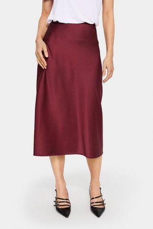 HAFIASZ - Gonna a campana - burgundy