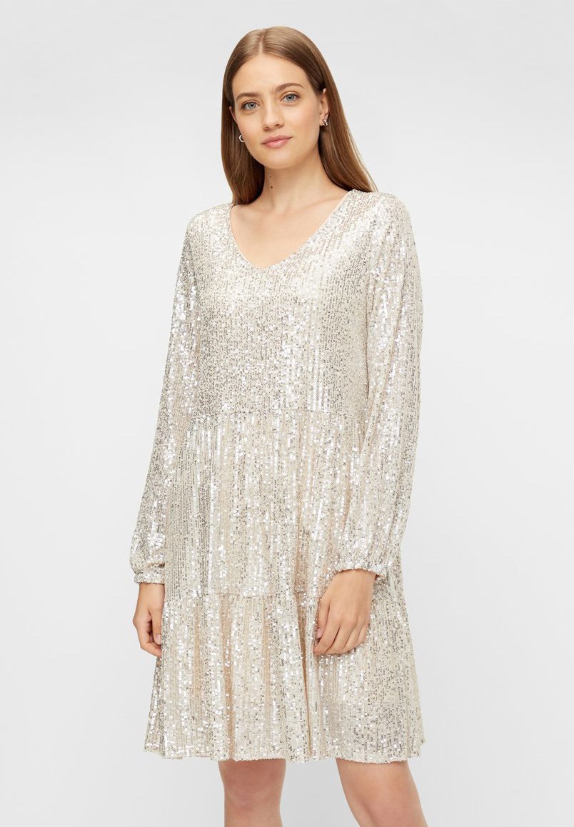 Pieces Cocktailkleid Festliches Kleid Silver Silberfarben Zalando De