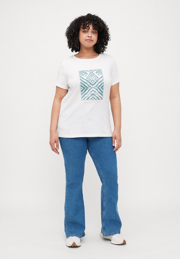 CARBOOSTERY LIFE SS REG TEE - Print T-shirt - cloud dancer2