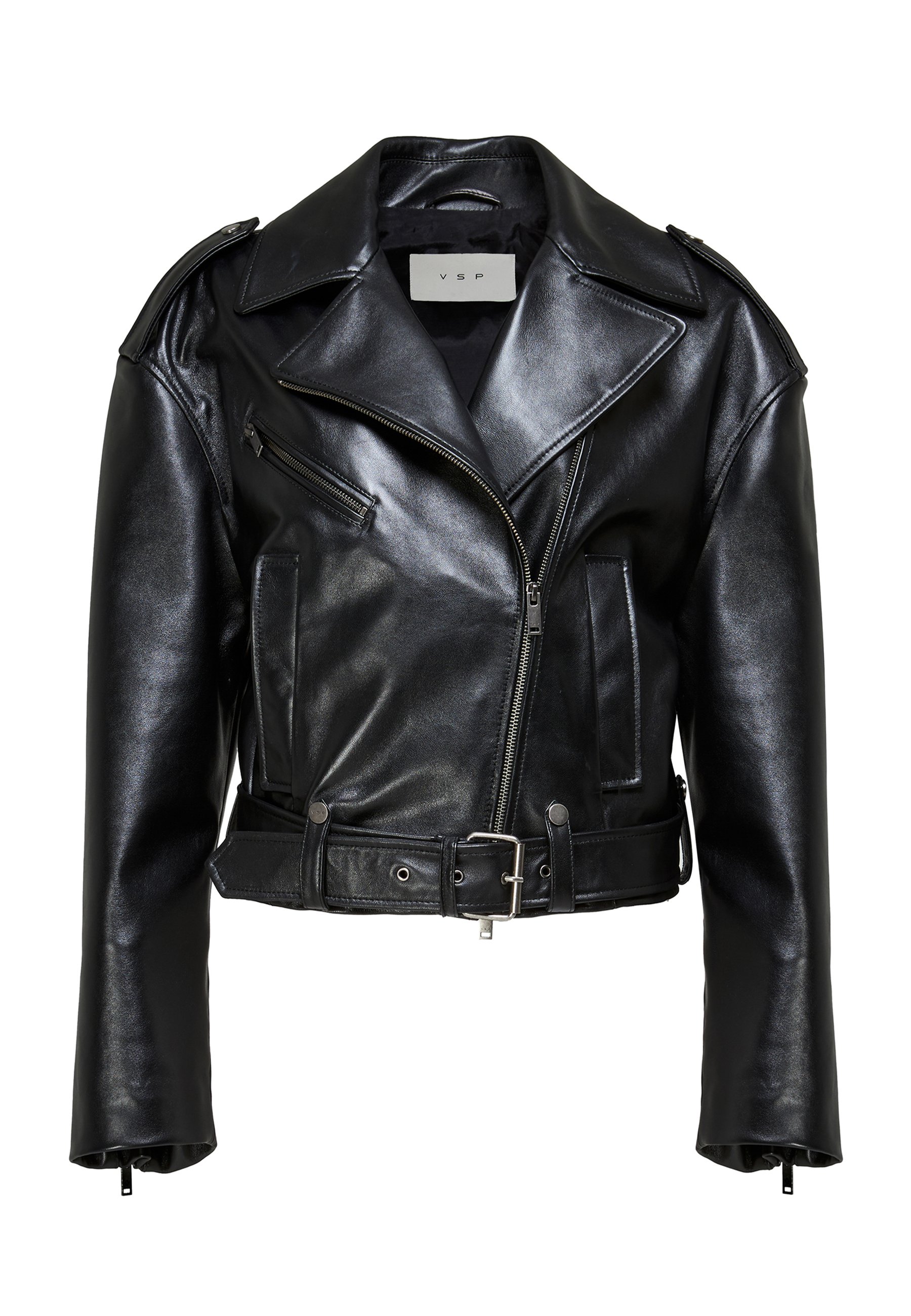 MOSCHINO Leather jacket - nero/black - Zalando