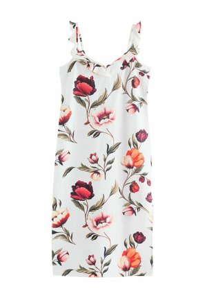 REGULAR FIT - SUMMER FRILL MIDI SLIP  - Päevakleit - white green