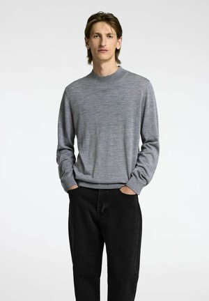 Striktrøje - medium grey melange