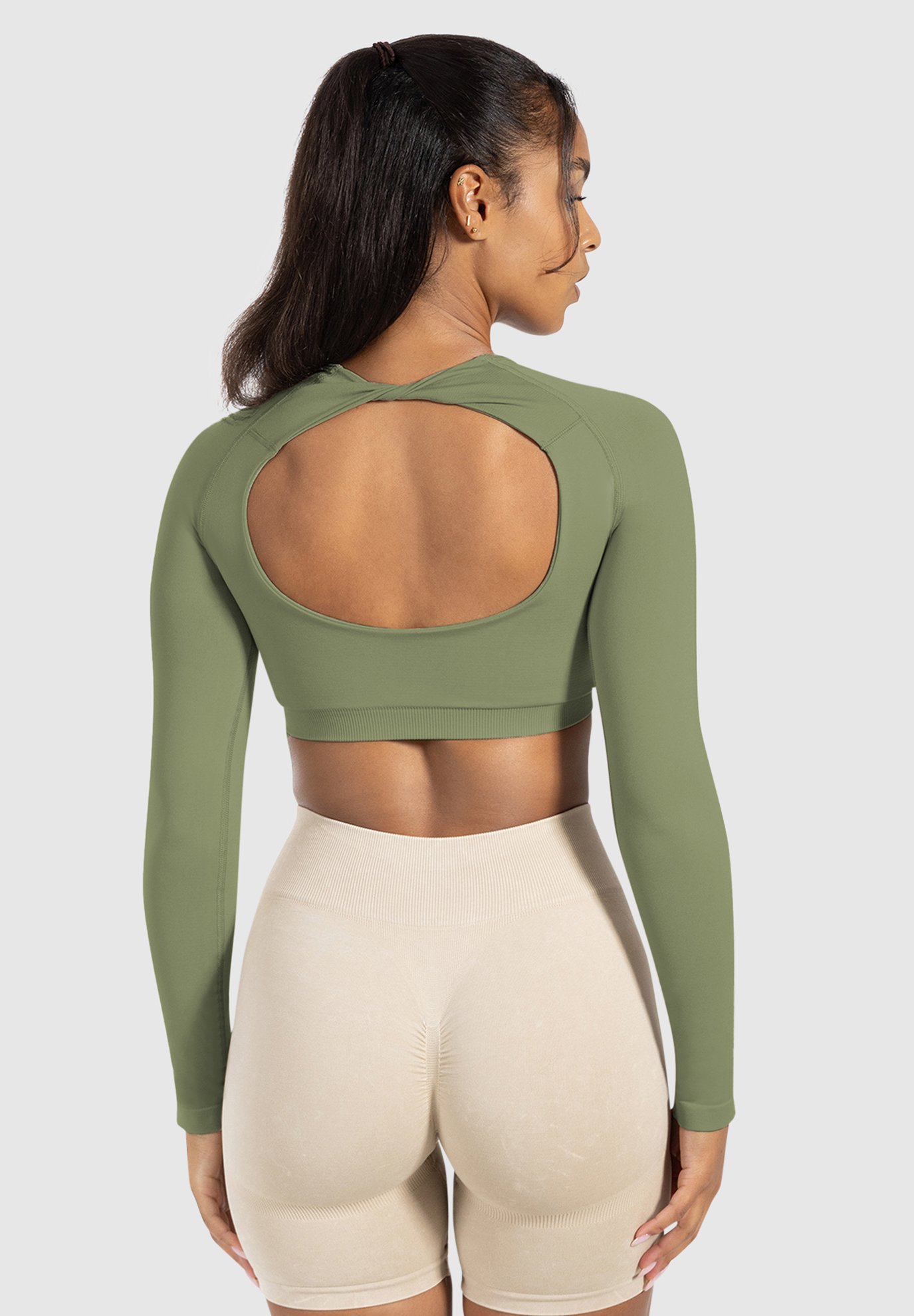 SMILODOX Longsleeve Damen 'Bethy' – Cropped & Nahtlos Für Yoga, Pilates & Gym | Elastisch & Atmungsaktiv