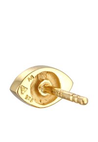 Boucle d'oreille en or en forme d'œil, avec une texture lisse et un petit tige pour le maintien. Les marquages incluent "925" pour l'argent sterling.