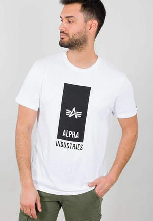 Alpha Industries BLOCK LOGO T - T-Shirt print - white