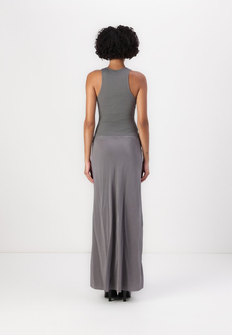 brown bridesmaid dresses chiffon Maisonel ME3048 Charcoal Grey Sleeveless Occasion Dress