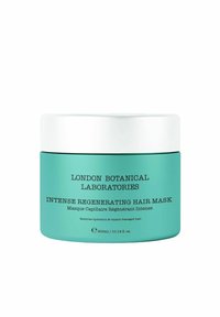 Słoik w kolorze aqua z białą pokrywką, z czarnym napisem. Zawiera 300 ml maski do włosów nawilżającej i naprawiającej uszkodzone włosy.