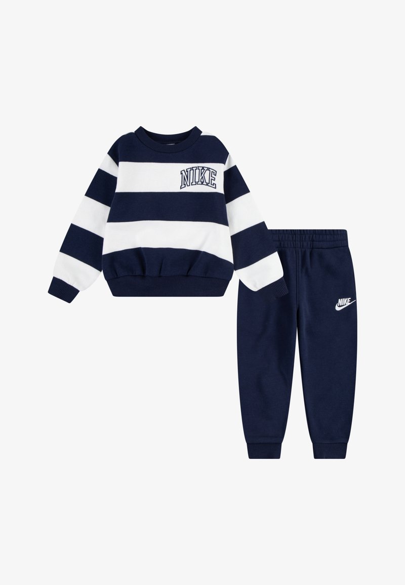 Nike Sportswear CLUB STRIPE CREW UNISEX SET - Spodnji deli trenirk - midnight navy