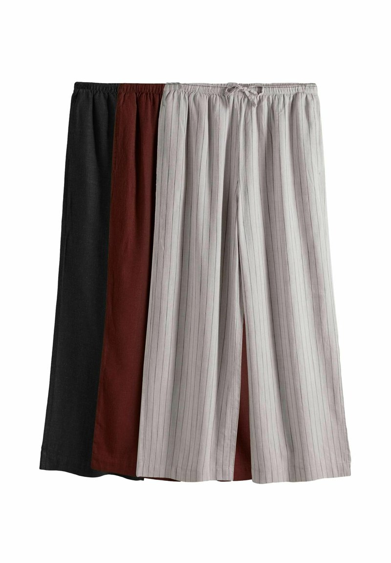 THE SET 3 PACK PULL ON WIDE  - Bukser - black red ecru stripe