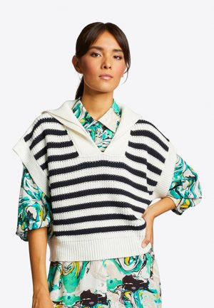 LEGERER STREIFEN-PULLUNDER - Camiseta estampada - midnight blue