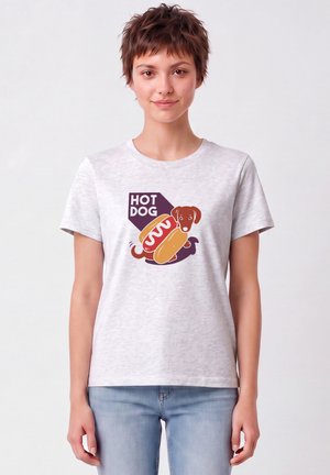 watapparel, HOT DOG - T-shirt imprimé - cool heather grey