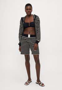 Emporio Armani HOODED FULL ZIP - Pyjamasoverdel - black/white