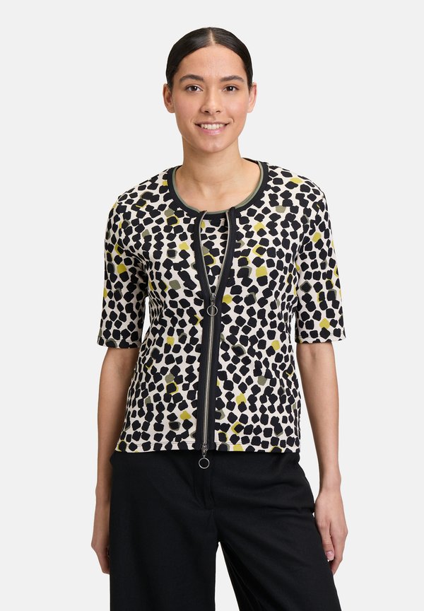 STRUKTUR - Strickjacke - beige schwarz