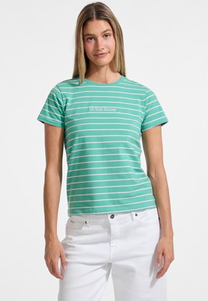 STRIPED - Print T-shirt - türkis