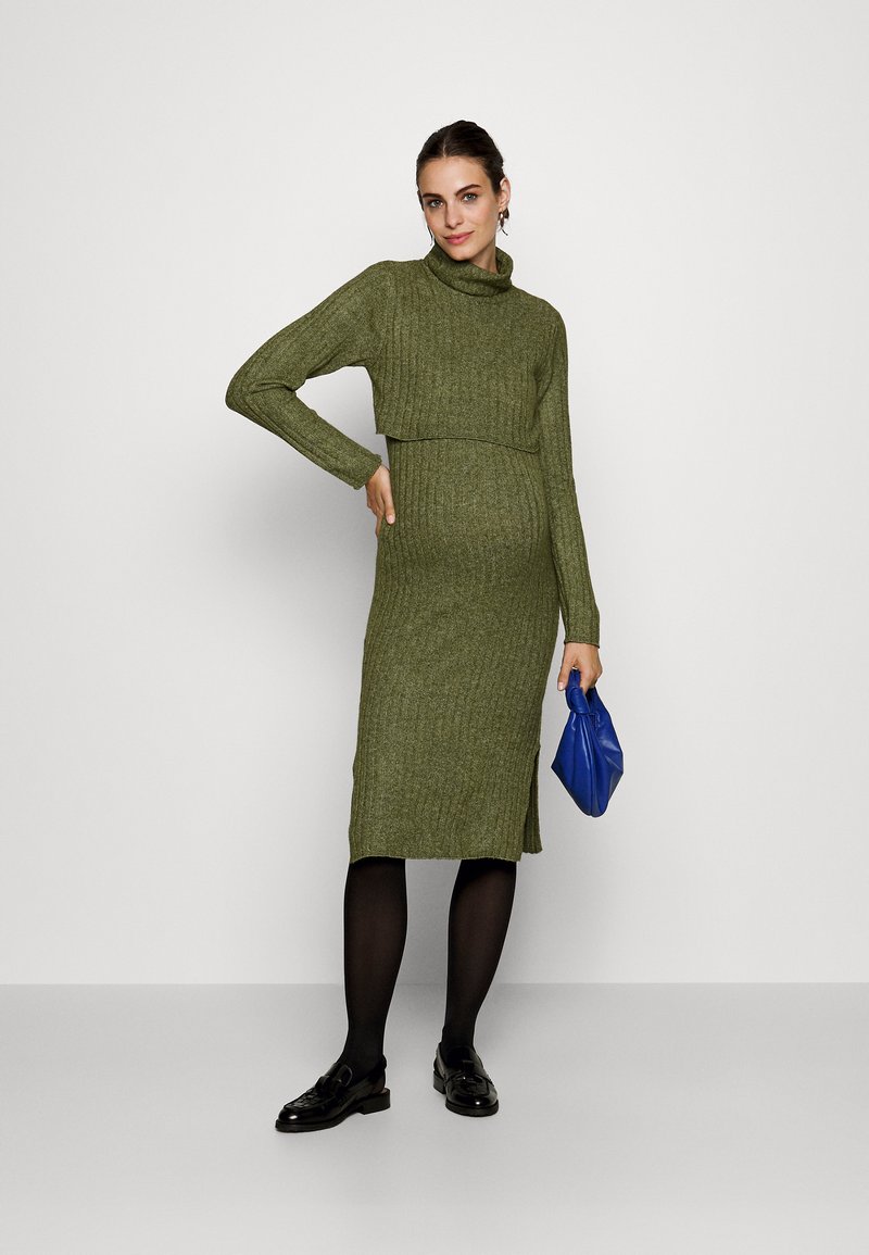 MAMALICIOUS MLSUNIVA JUNE MIDI DRESS - Jumper dress - winter moss/olive