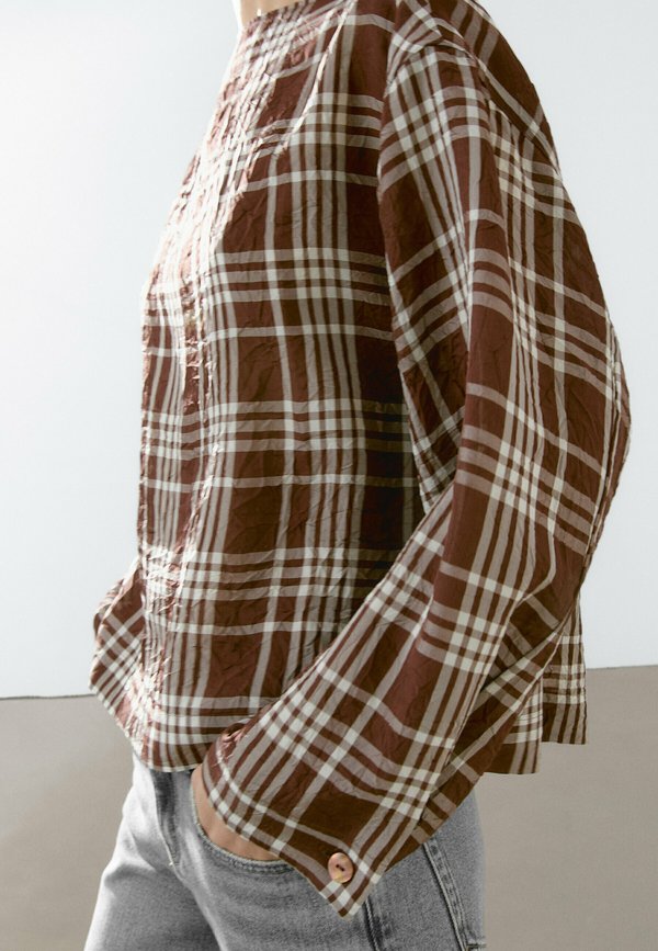 FLOWING CHECK  - Blouse - bordeaux2