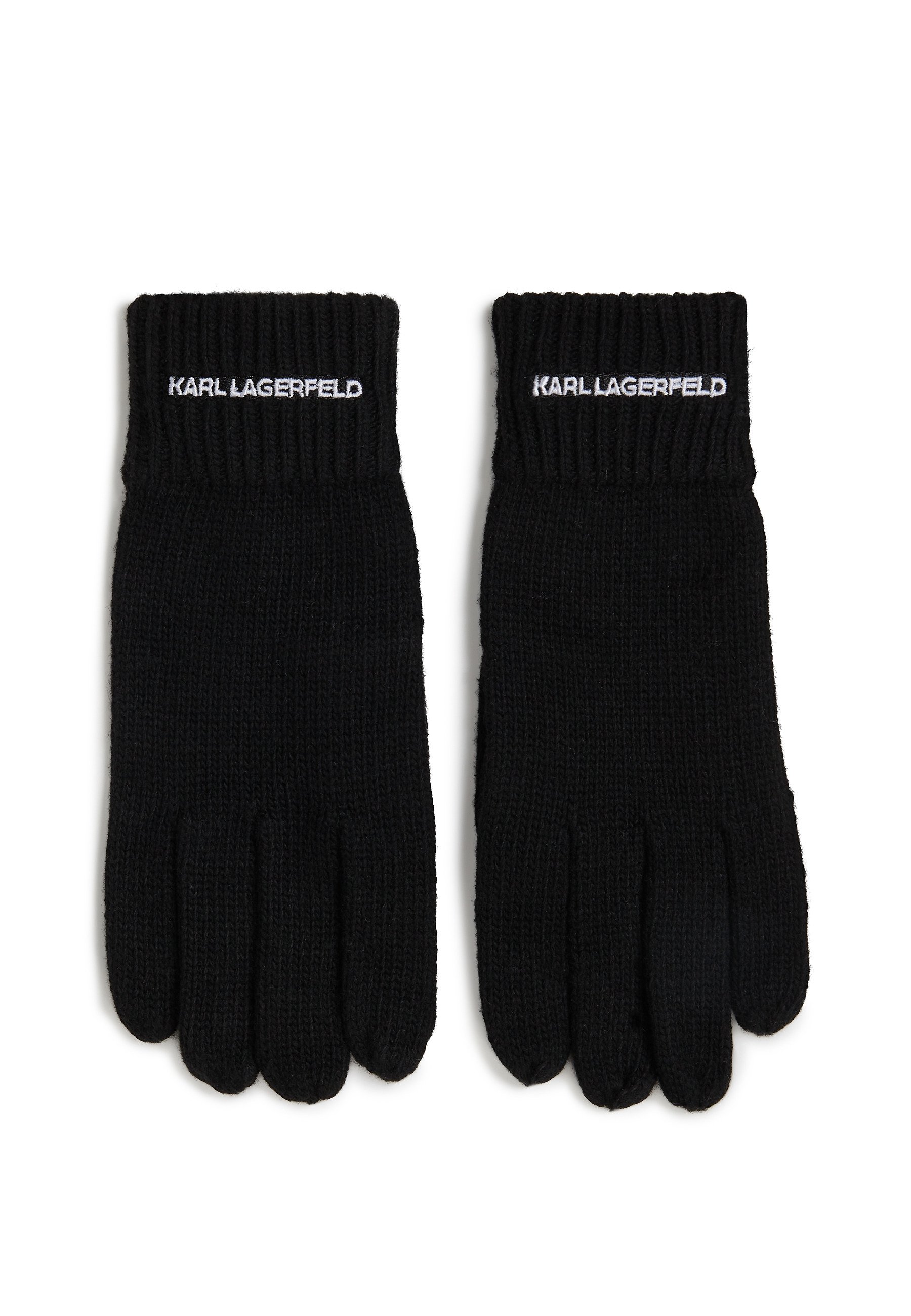 KARL LAGERFELD LOGO KNIT - Fingerhandschuh - black/schwarz - Zalando