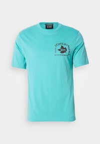Scotch & Soda REGULAR FIT FRONT BACK - Print T-shirt - agate green