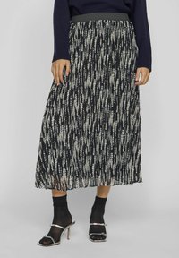 VILA Falda plisada - black
