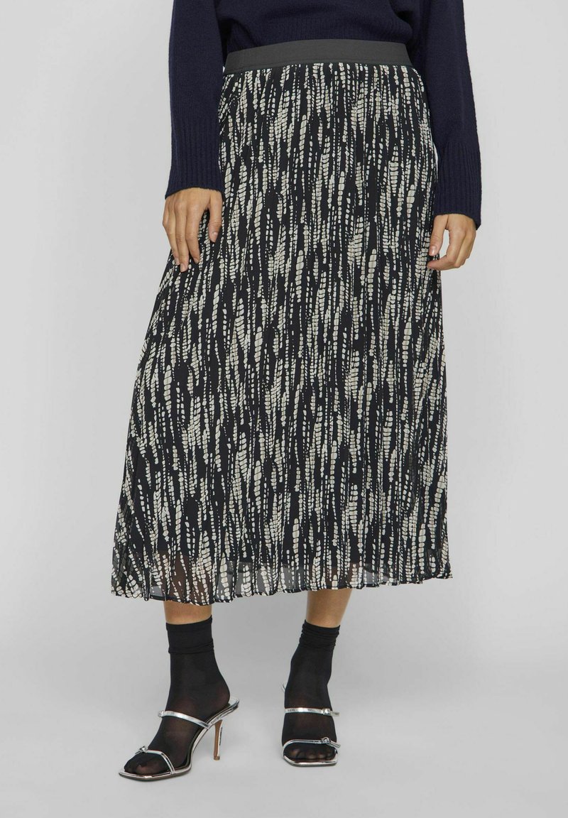 VILA Falda plisada - black