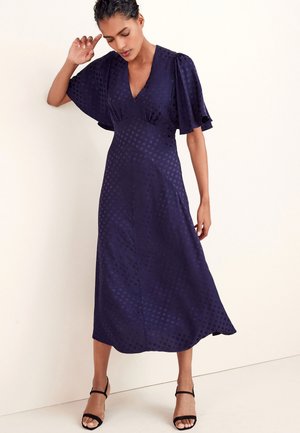 FLUTTER SLEEVE MIDI - Day dress - dark blue