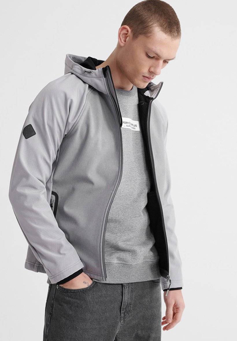 light grey windbreaker
