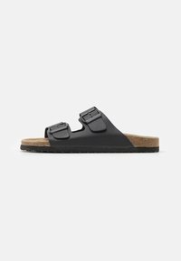 LEATHER UNISEX - Slippers - black