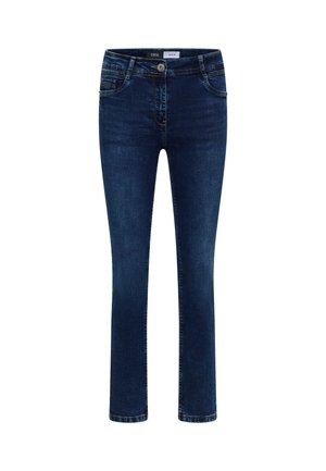 Cecil, HIGH WAIST STRAIGHT LEG JEANS IM SLIM FIT - Jean slim - dark blue wash