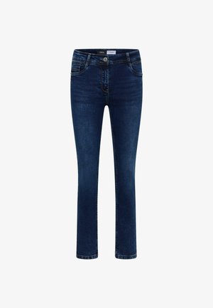 Cecil, HIGH WAIST STRAIGHT LEG JEANS IM SLIM FIT - Jeans Slim Fit - dark blue wash