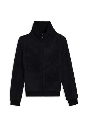 CON ZIP E COLLO ALTO - Giacca in pile - black