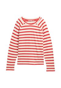 STRUCTURE WITH BUTTONS - Långärmad tröja - white red stripe