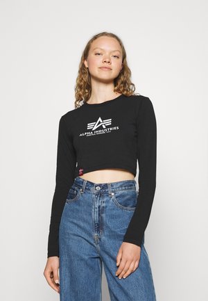 CROPPED - Long sleeved top - black