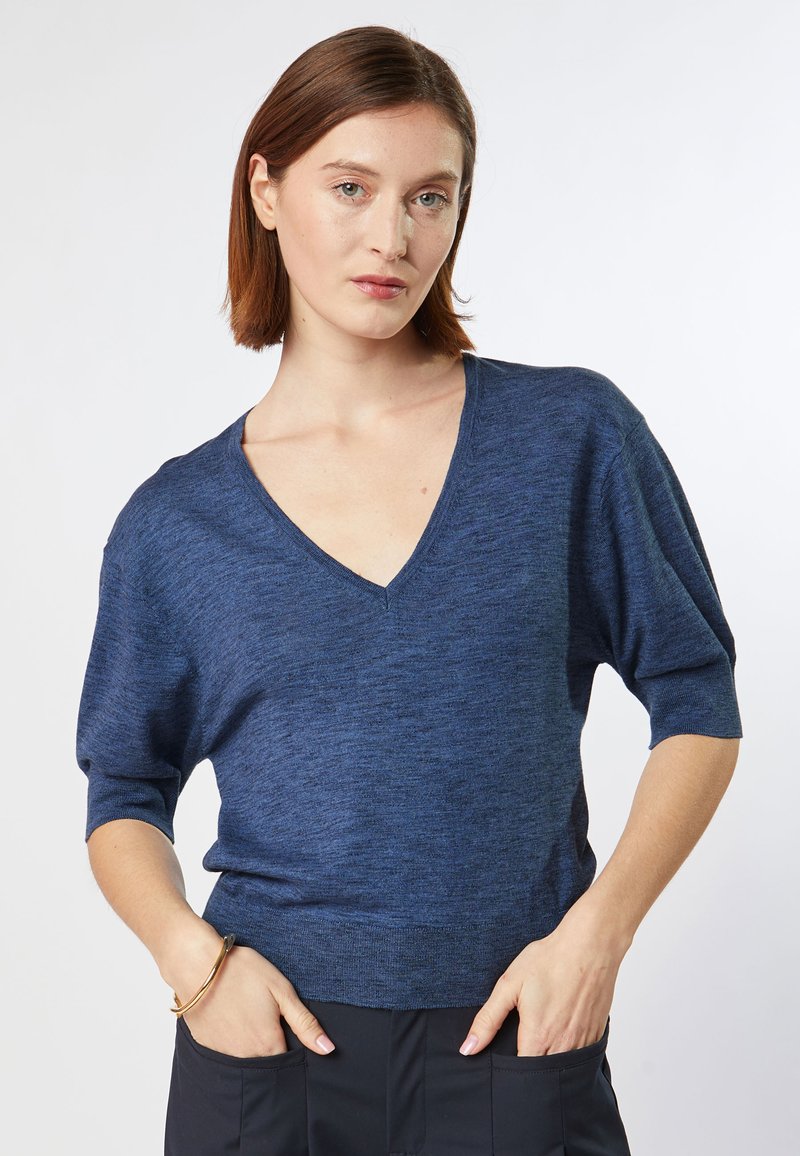 Rodier SHORTSLEEVED VNECK Tshirt basic indigo/donkerblauw