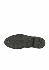 Sole in gomma nera con caratteristiche di aderenza, tra cui motivi rialzati e scanalature per la presa. Tacco piatto e arrotondato con punto di rotazione circolare.