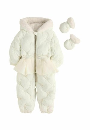 Baker by Ted Baker, SHOWER RESISTANT EMBROIDERED PEPLUM PADDED SNOWSUIT - Zimná kombinéza - white