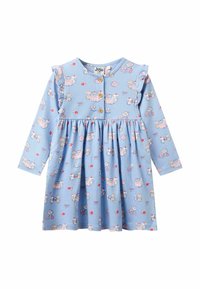 JoJo Maman Bébé REGULAR FIT - MOUSE TEA PARTY FRONT FRILL  - Žerzejové šaty - blue